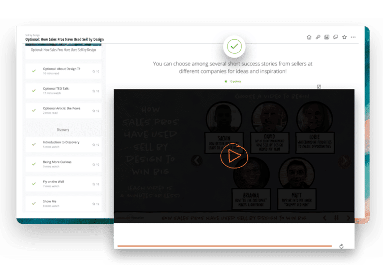 Sales Enablement Page - Skill Development Image of Screenshot of NovoEd Platform