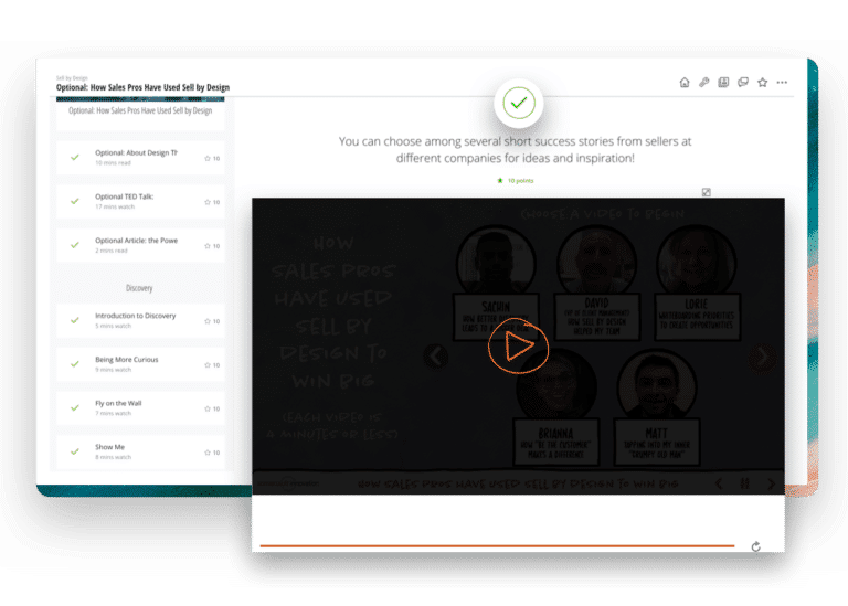 Sales Enablement Page - Skill Development Image of Screenshot of NovoEd Platform