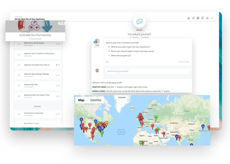 Sales Enablement Page - Training Anywhere Section with product screenshots